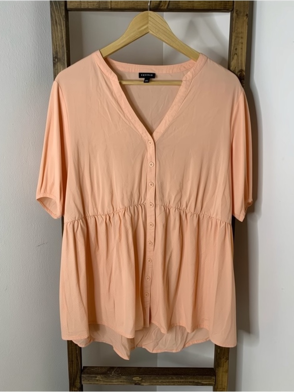 Torrid Peach Button-Up Women's Top Size 2X